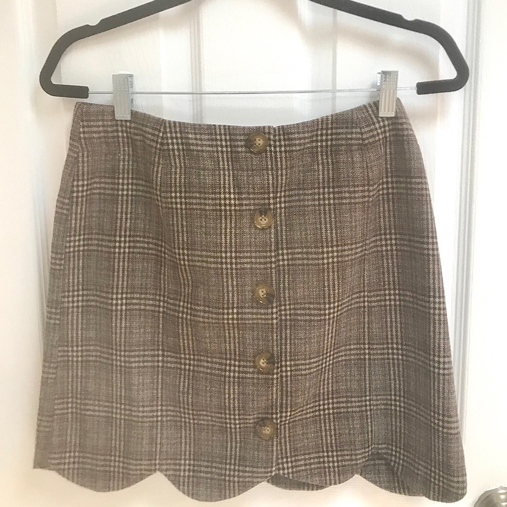 Southern Proper Scalloped Plaid Skirt SZ 4